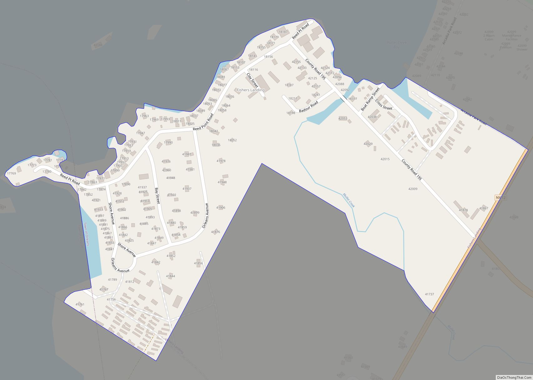 Map of Fishers Landing CDP