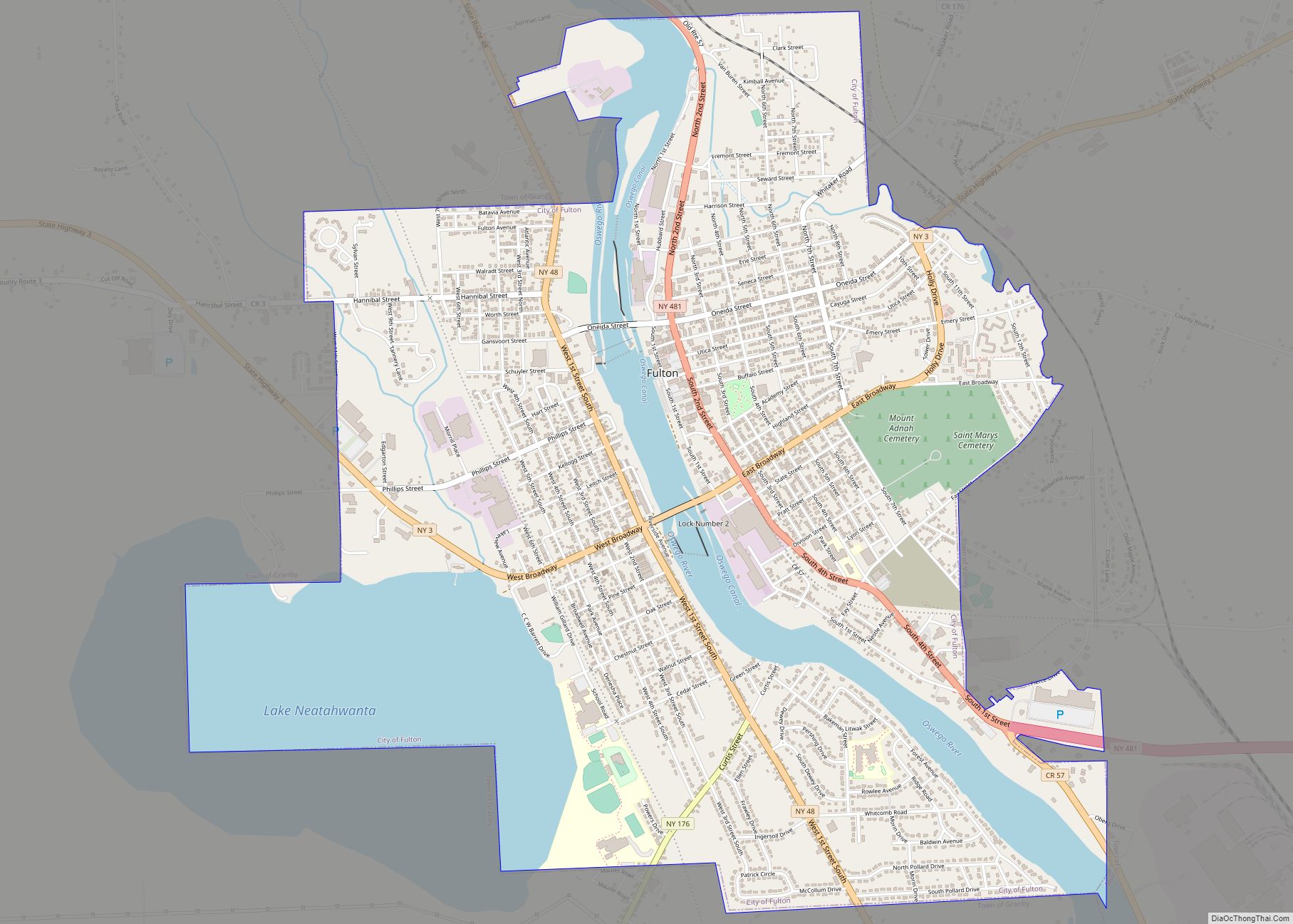 Map of Fulton city, New York