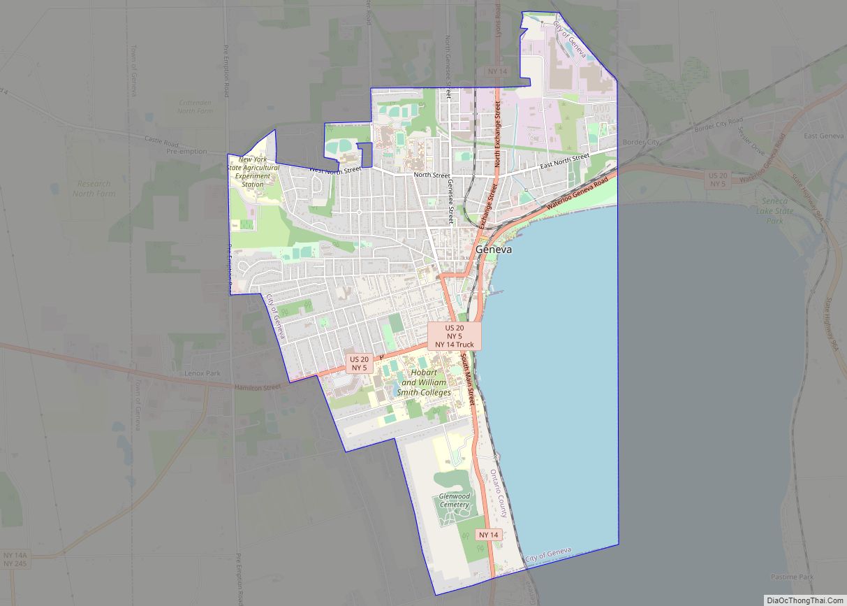 Map of Geneva city, New York