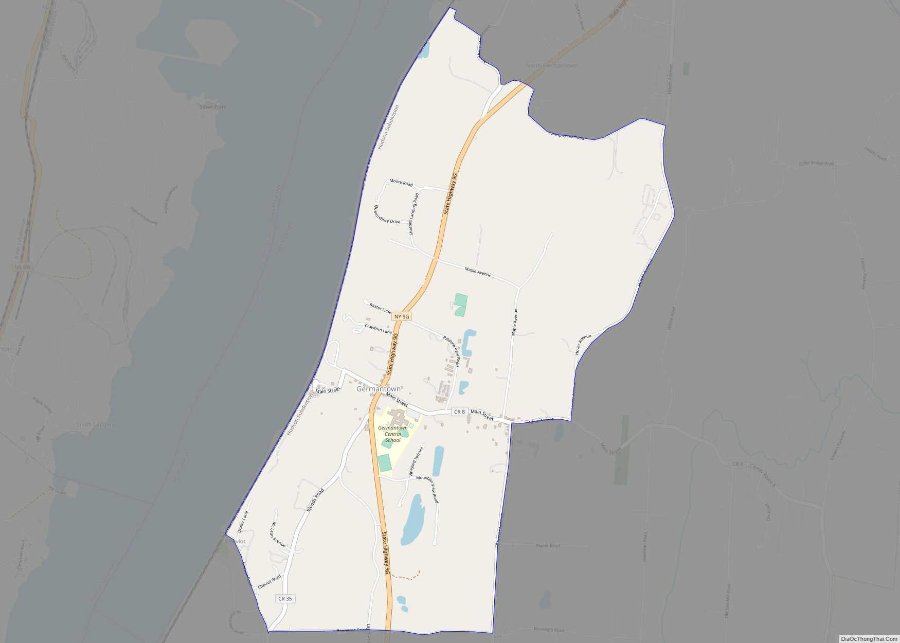 Map of Germantown CDP, New York