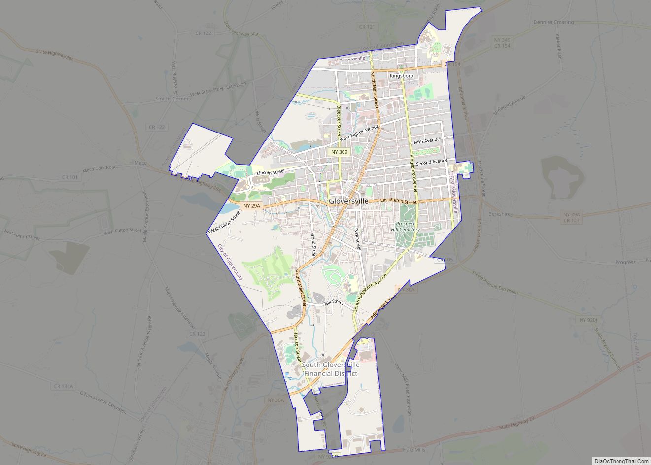 Map of Gloversville city