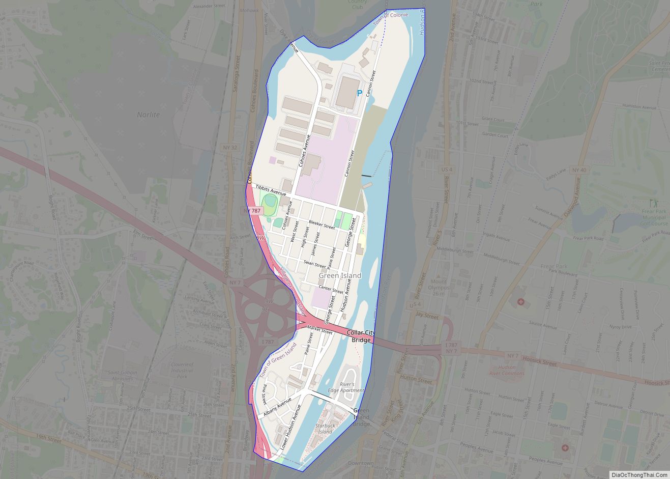 Map of Green Island village