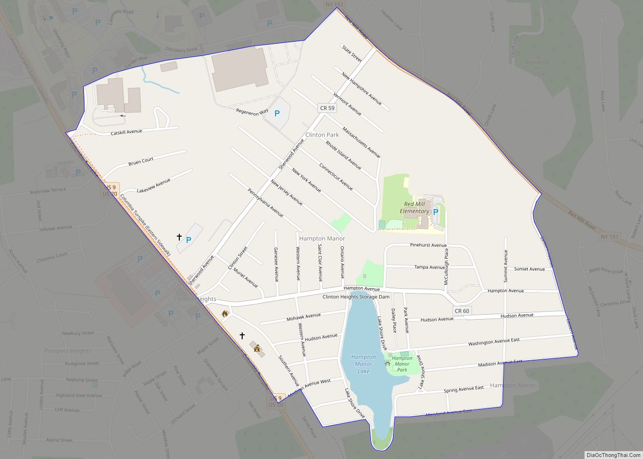 Map of Hampton Manor CDP