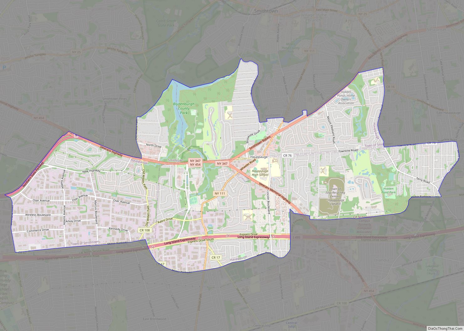 Map of Hauppauge CDP - Thong Thai Real