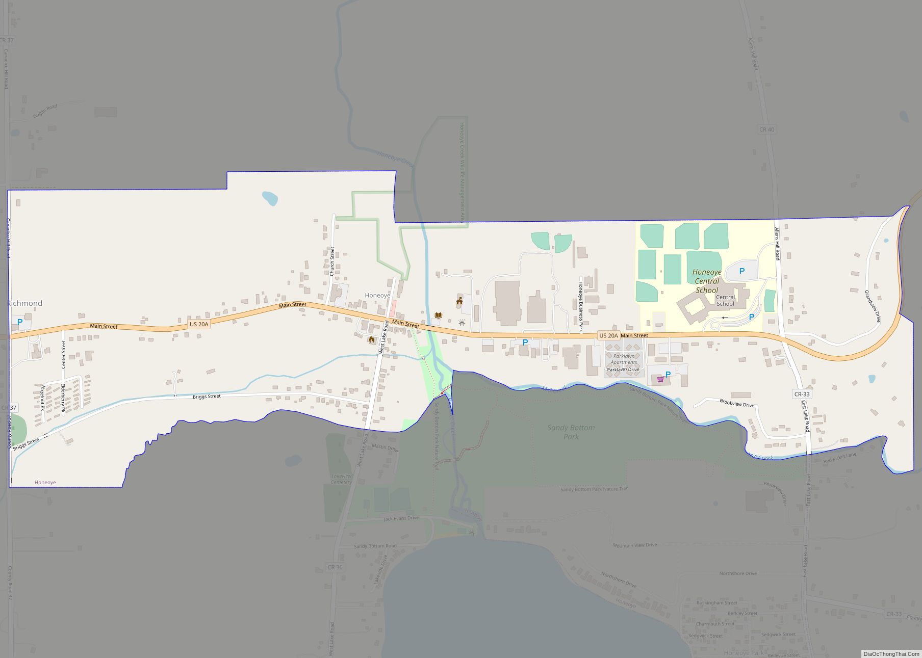 Map of Honeoye CDP