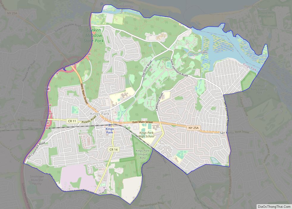 Map of Kings Park CDP, New York