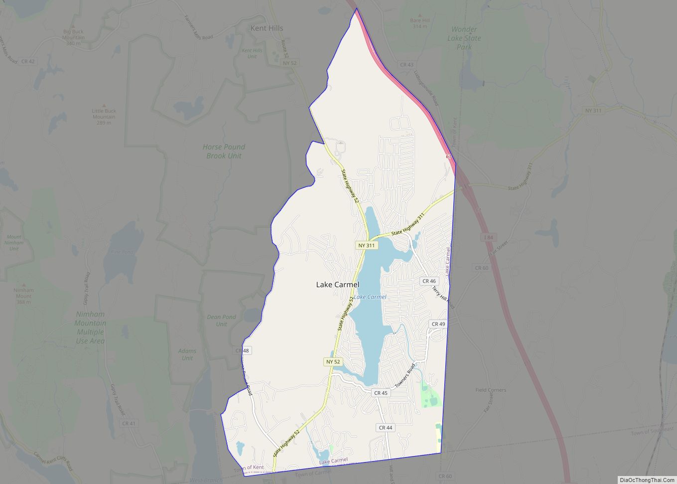 Map of Lake Carmel CDP