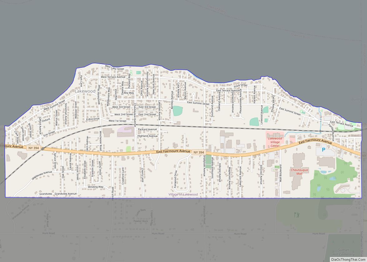 Map of Lakewood village, New York