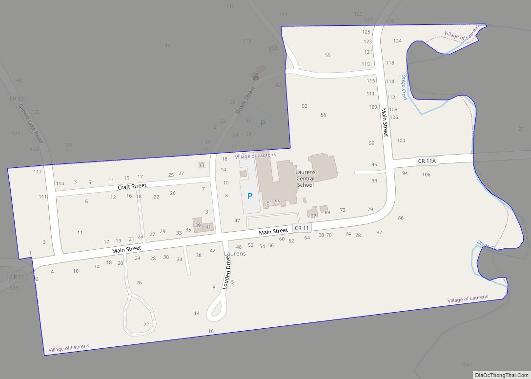 Map of Laurens village, New York