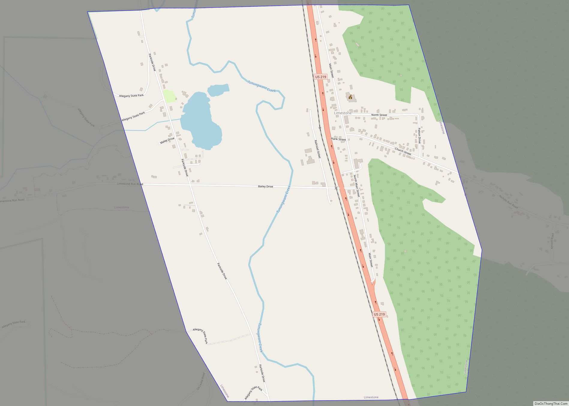 Map of Limestone CDP, New York