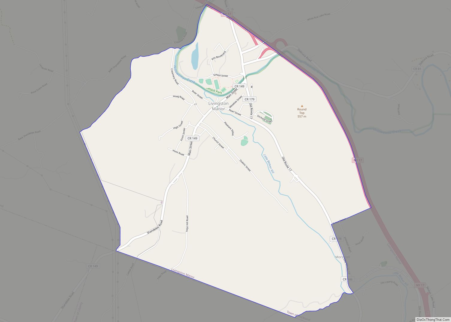 Map of Livingston Manor CDP