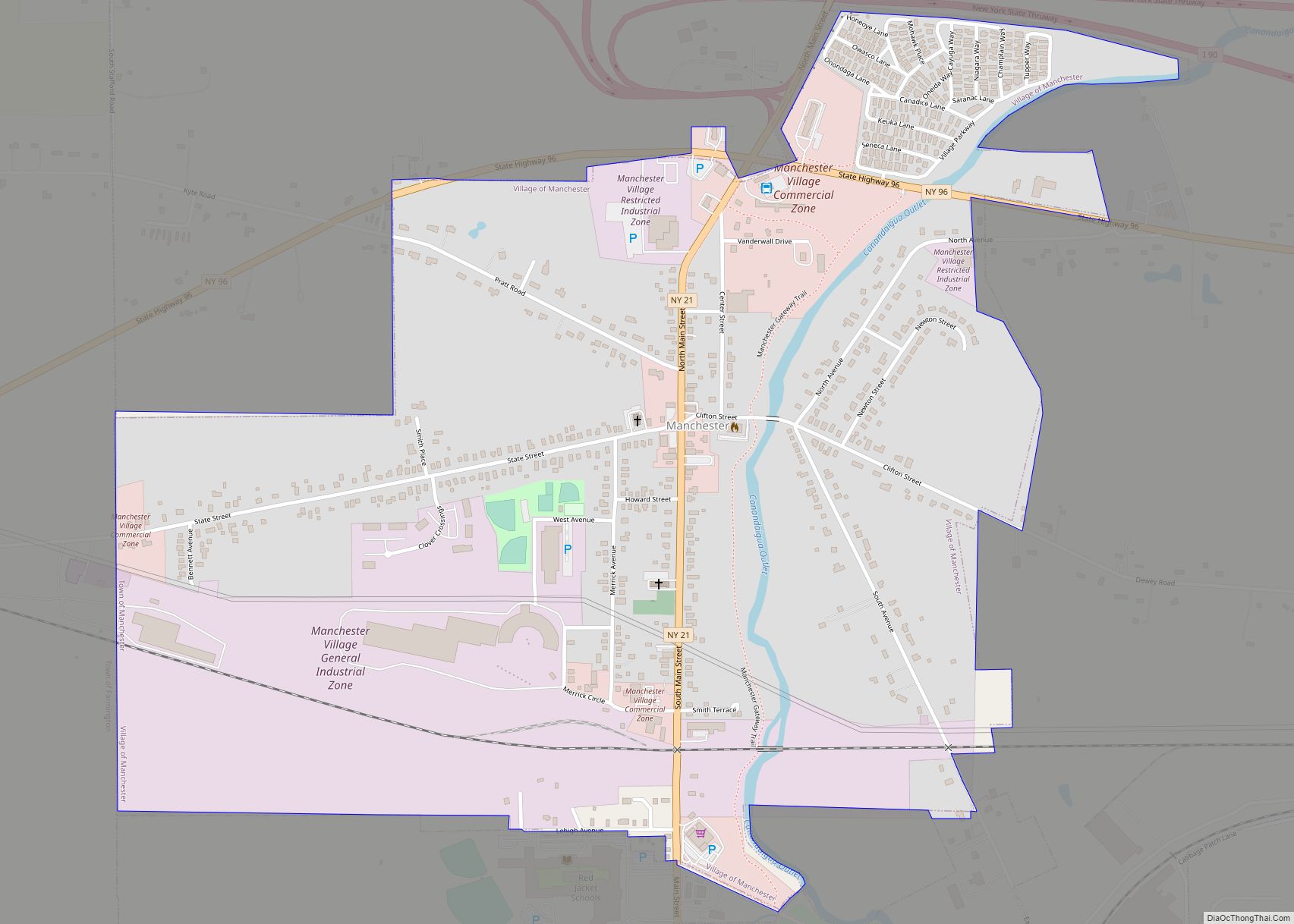 Map of Manchester village, New York