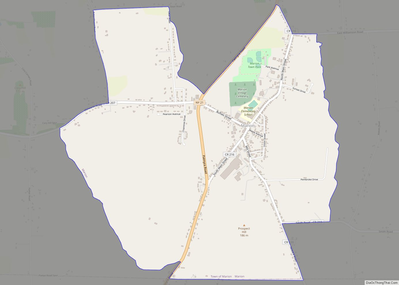 Map of Marion CDP, New York