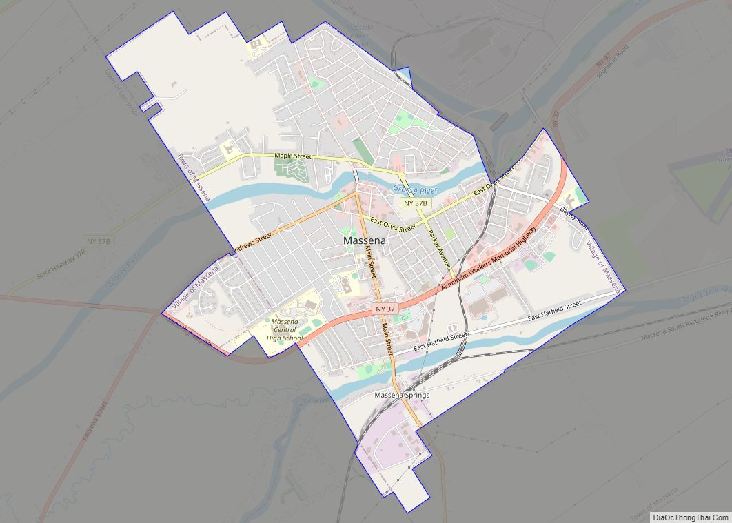 Map of Massena village, New York