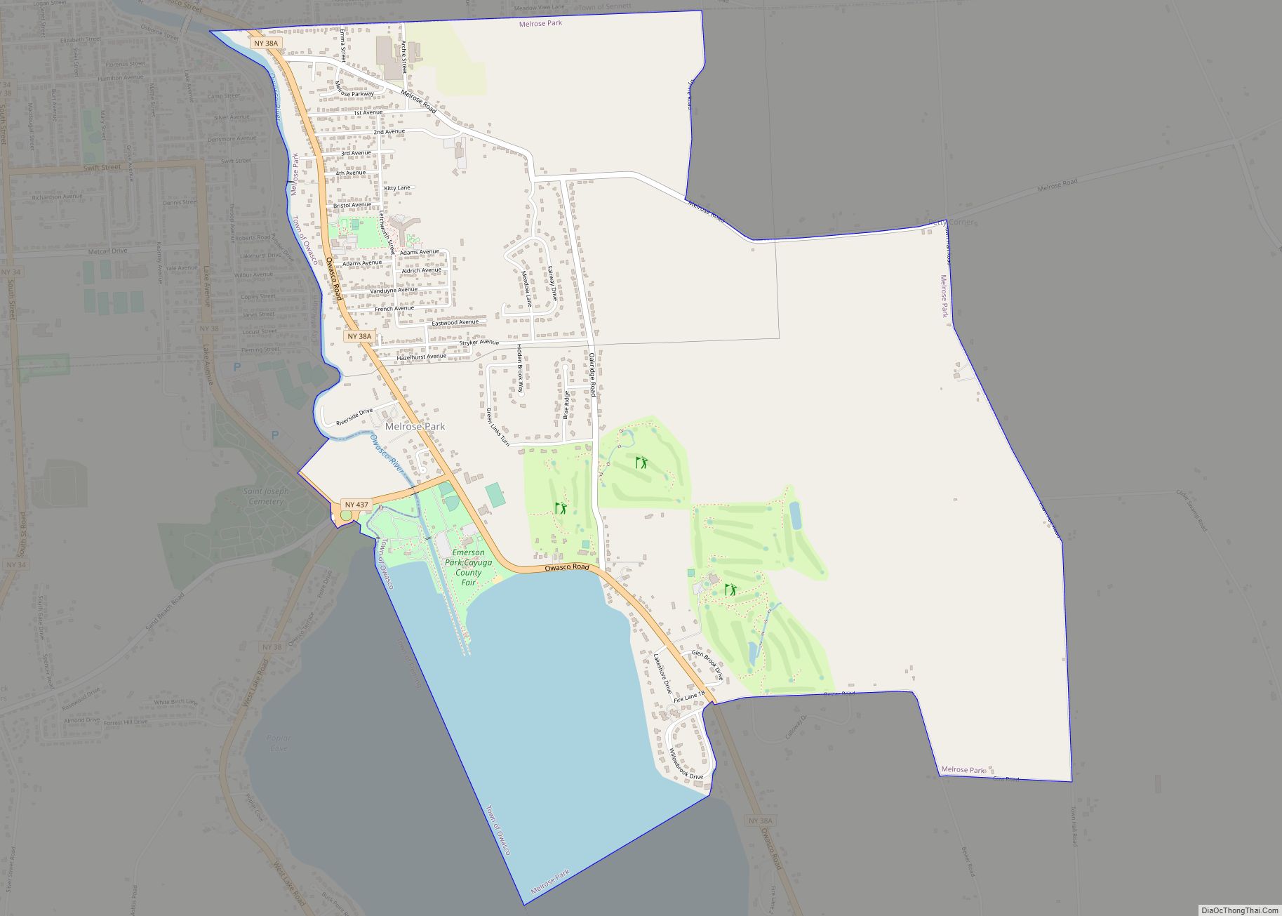 Map of Melrose Park CDP, New York