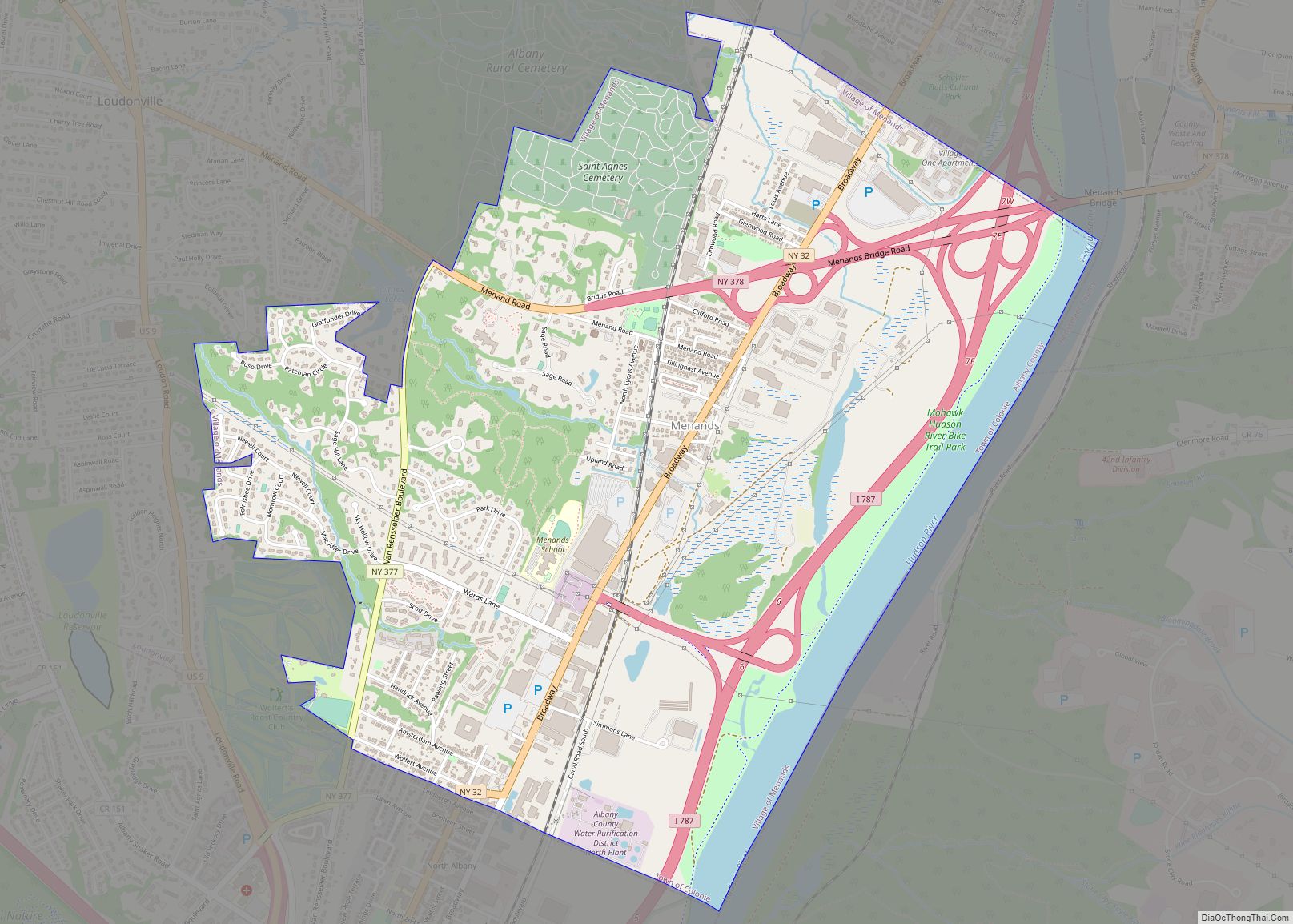 Map of Menands village