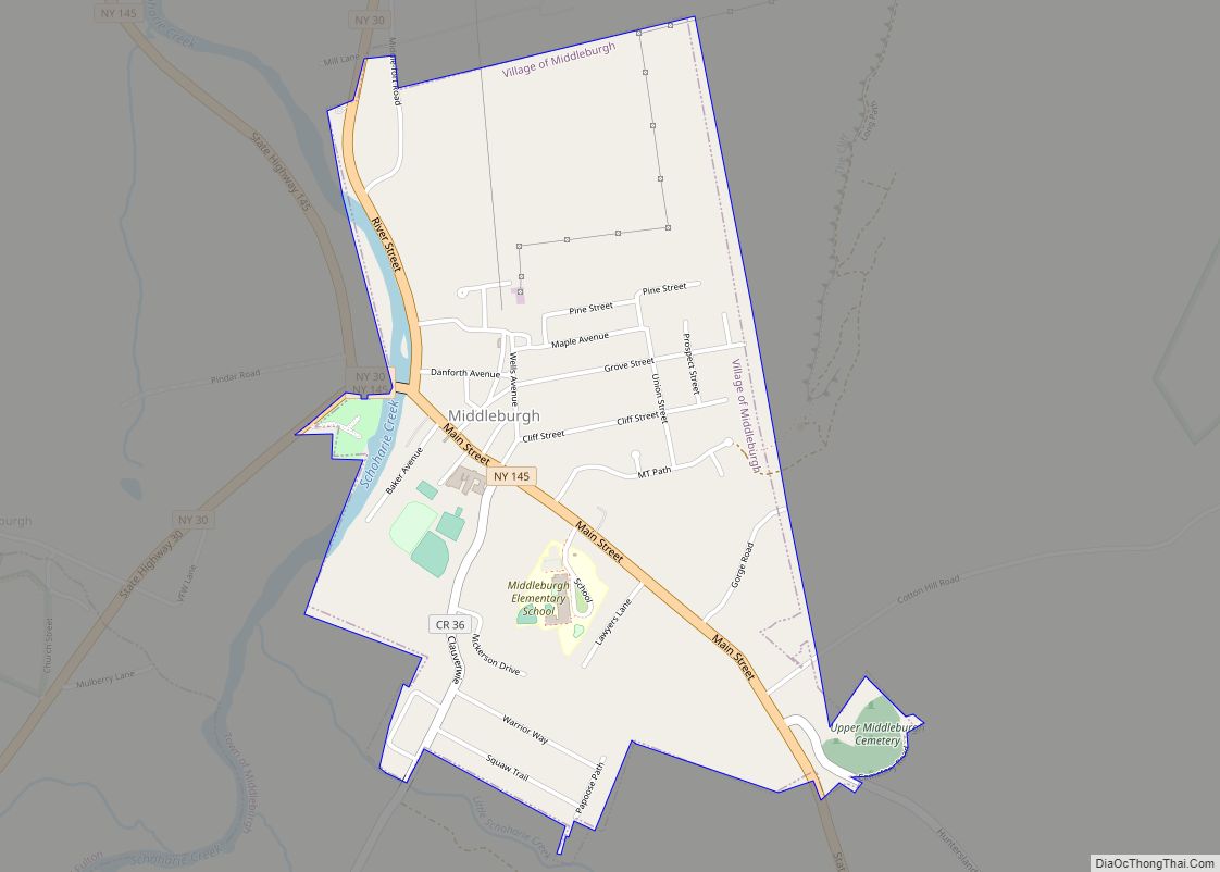 Map of Middleburgh village