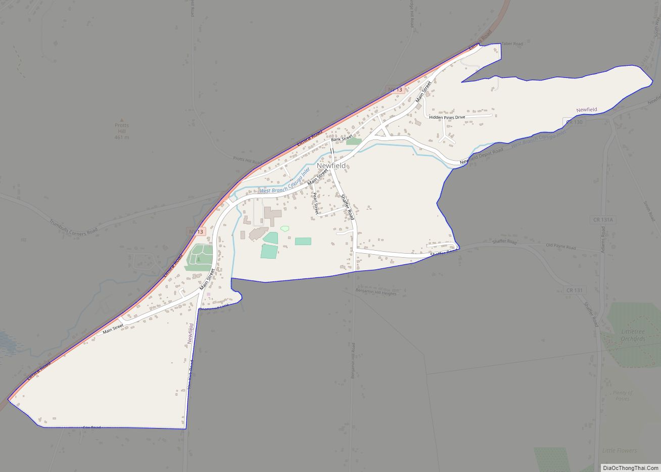 Map of Newfield Hamlet CDP