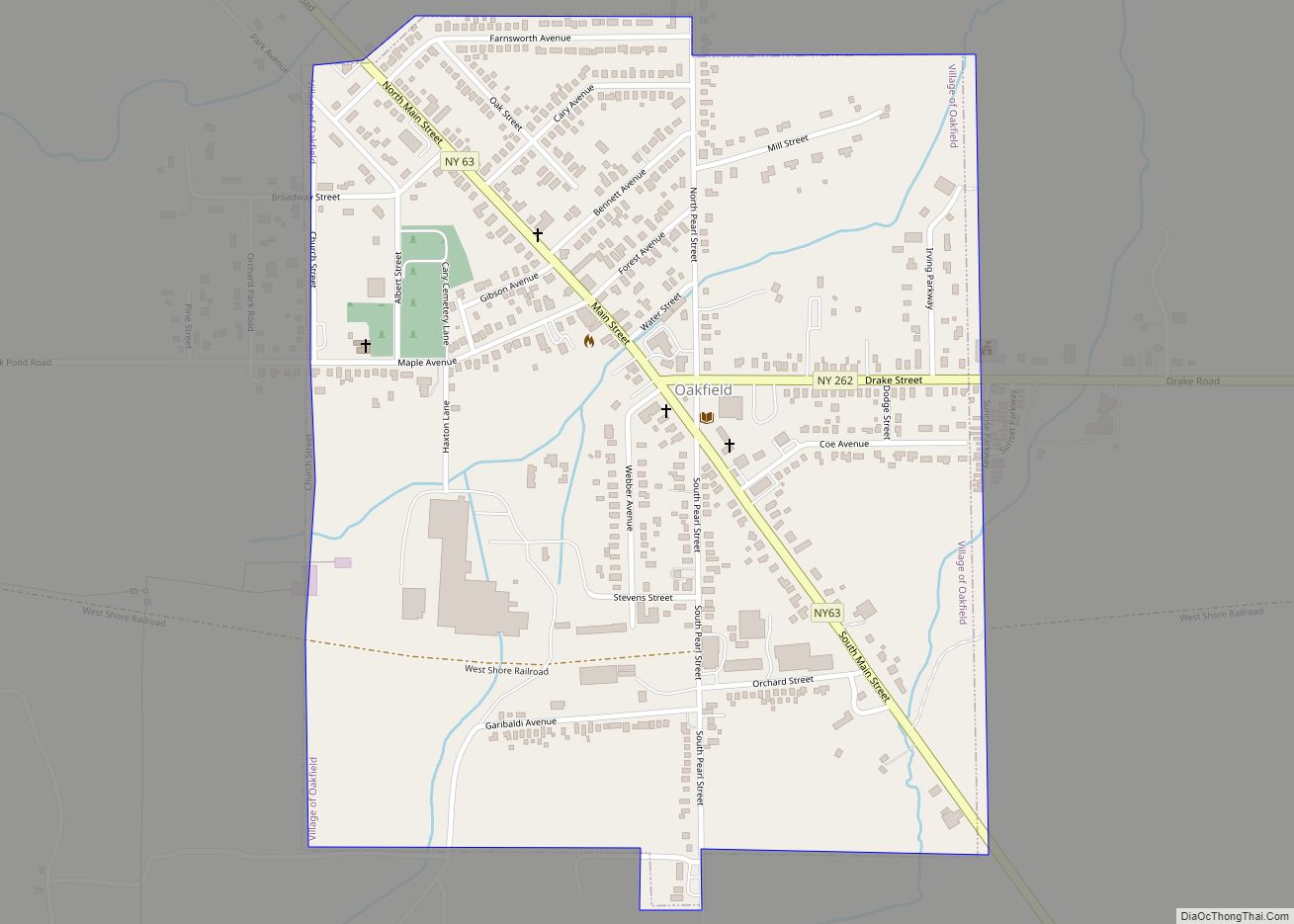 Map of Oakfield village, New York