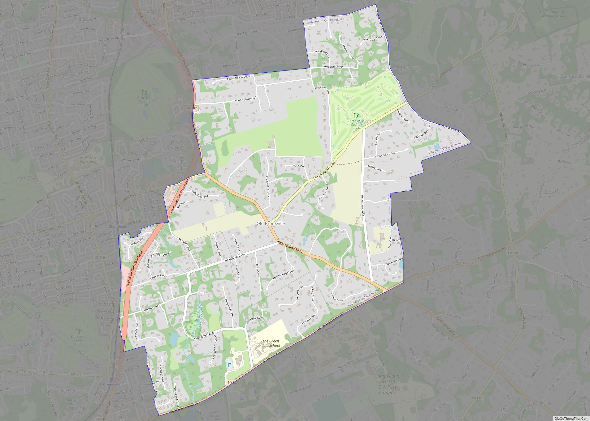 Map of Old Brookville village