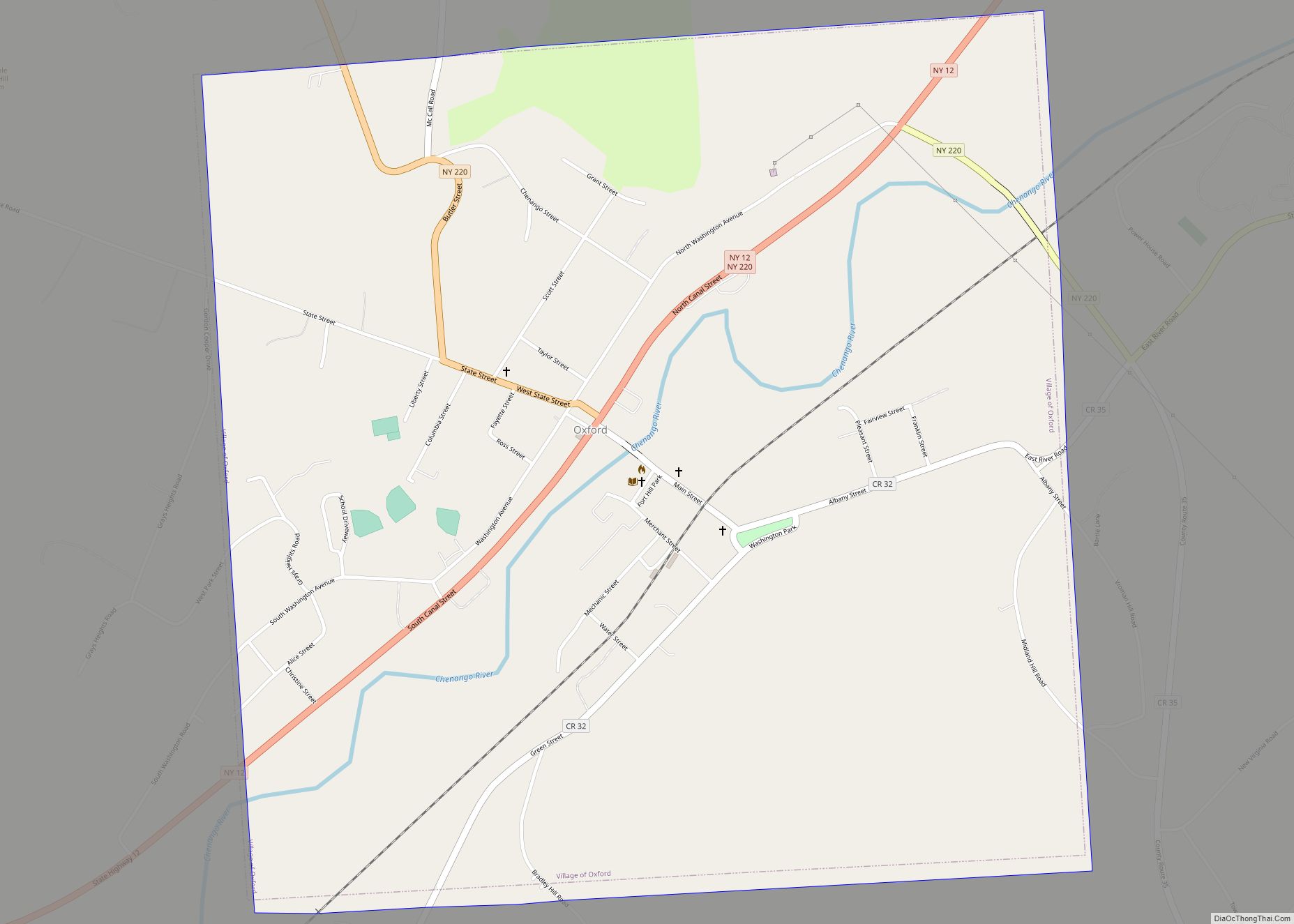 Map of Oxford village, New York