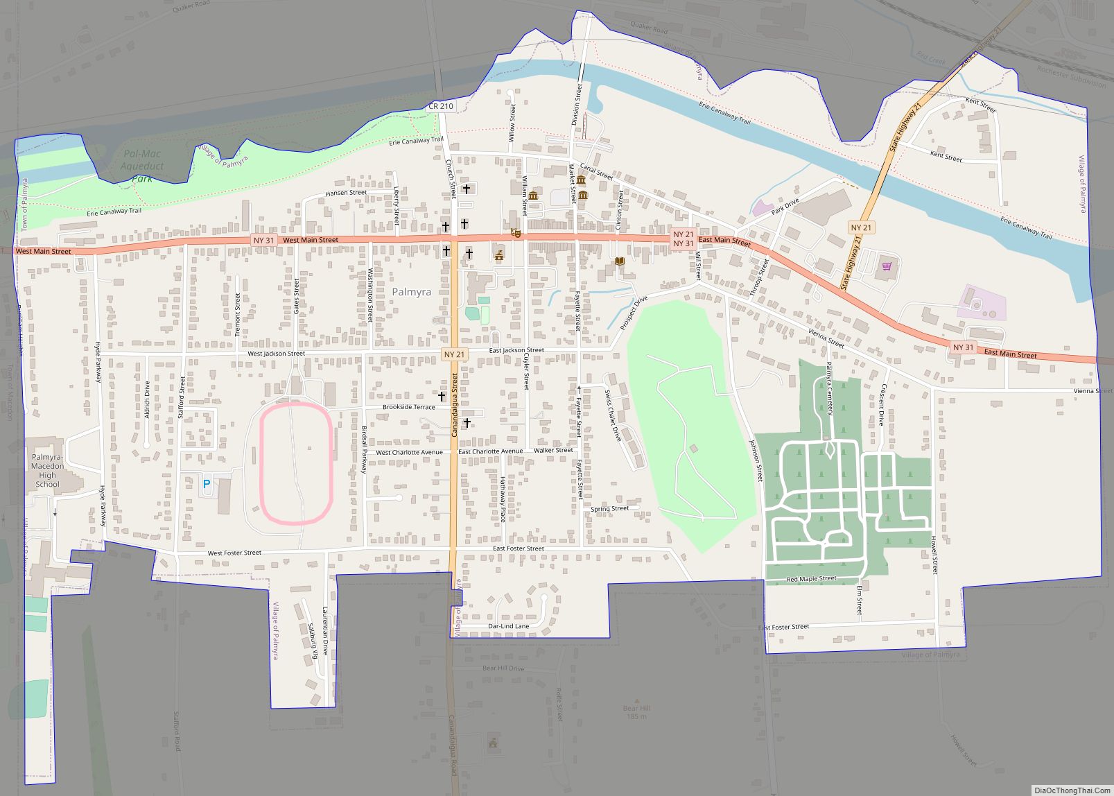 Map of Palmyra village, New York