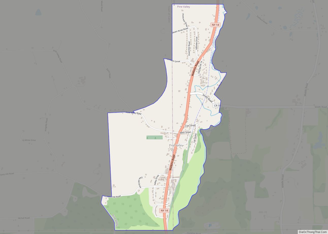 Map of Pine Valley CDP, New York