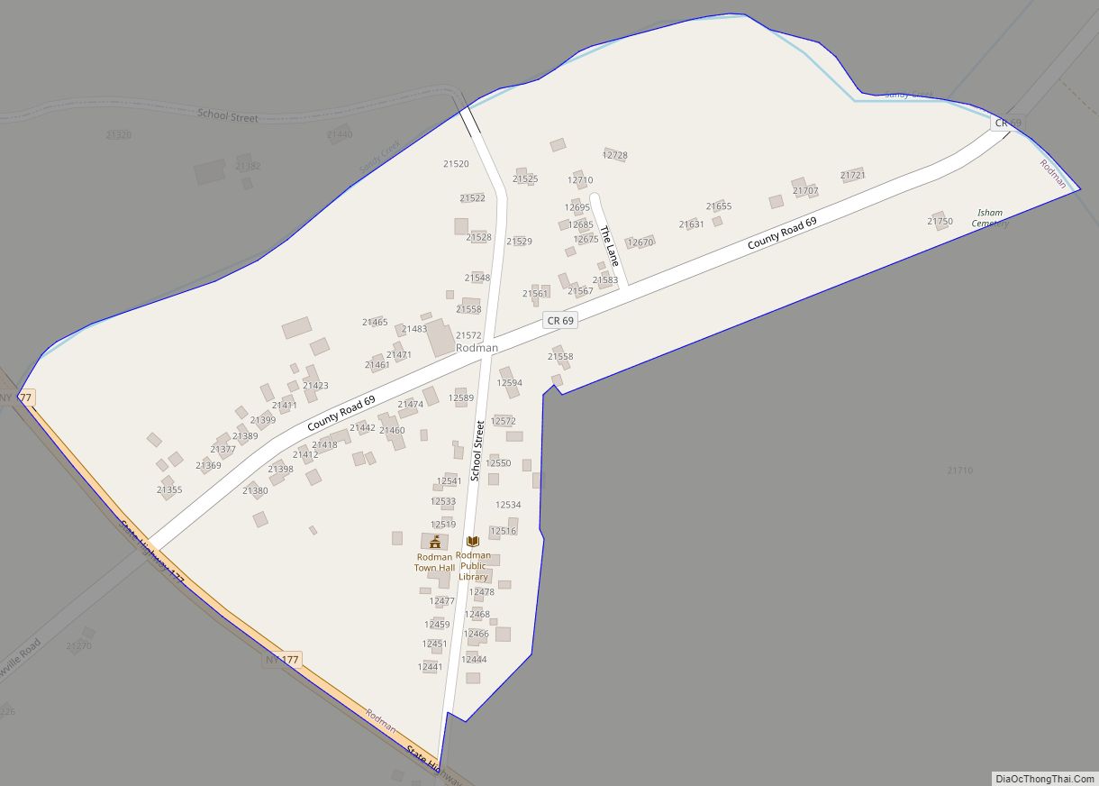 Map of Rodman CDP, New York