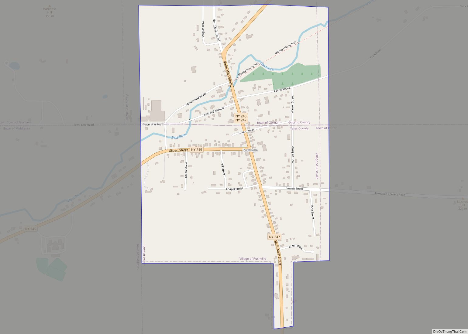 Map of Rushville village, New York