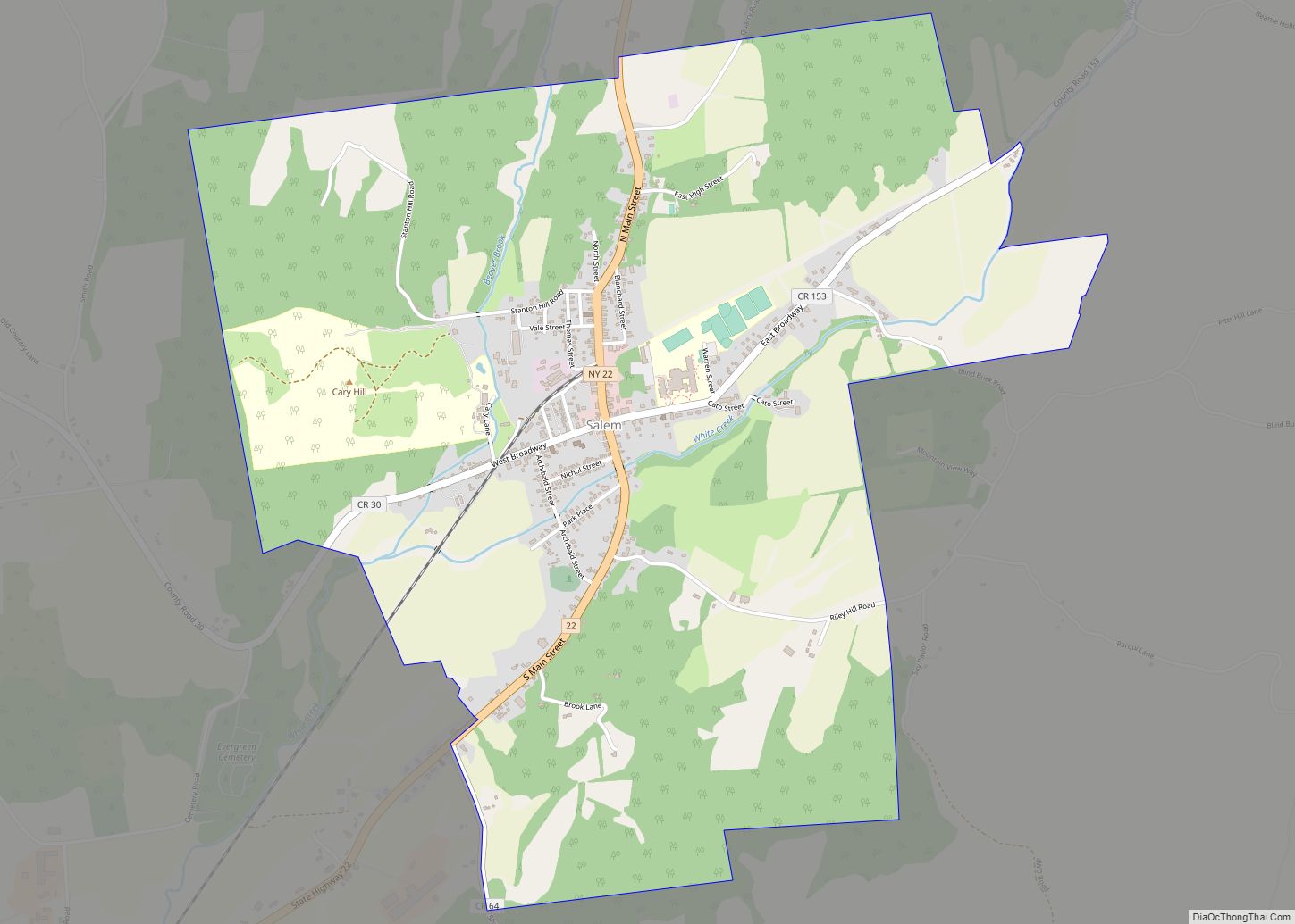 Map of Salem CDP, New York