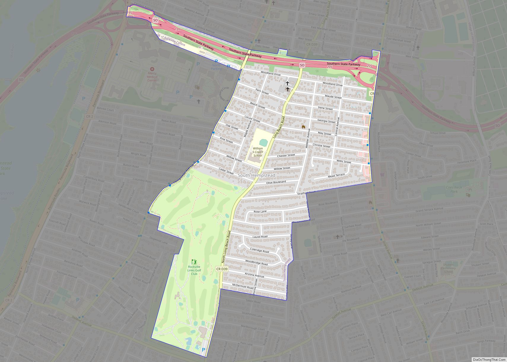 Map of South Hempstead CDP