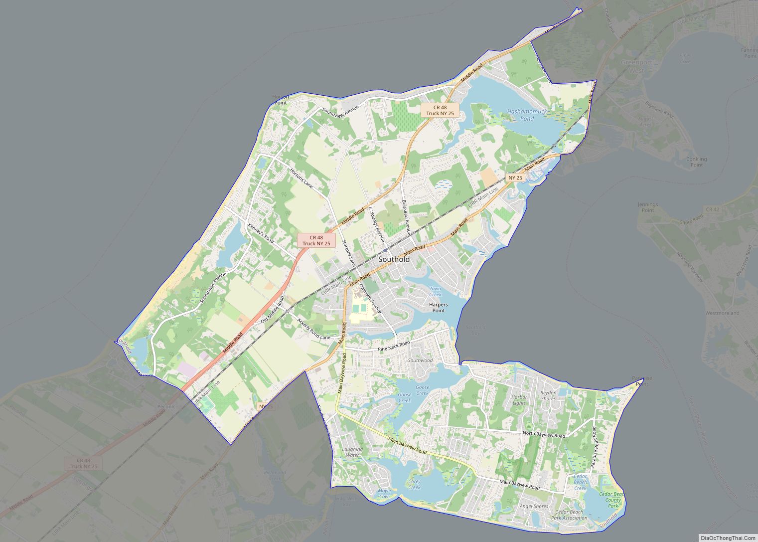 Map of Southold CDP