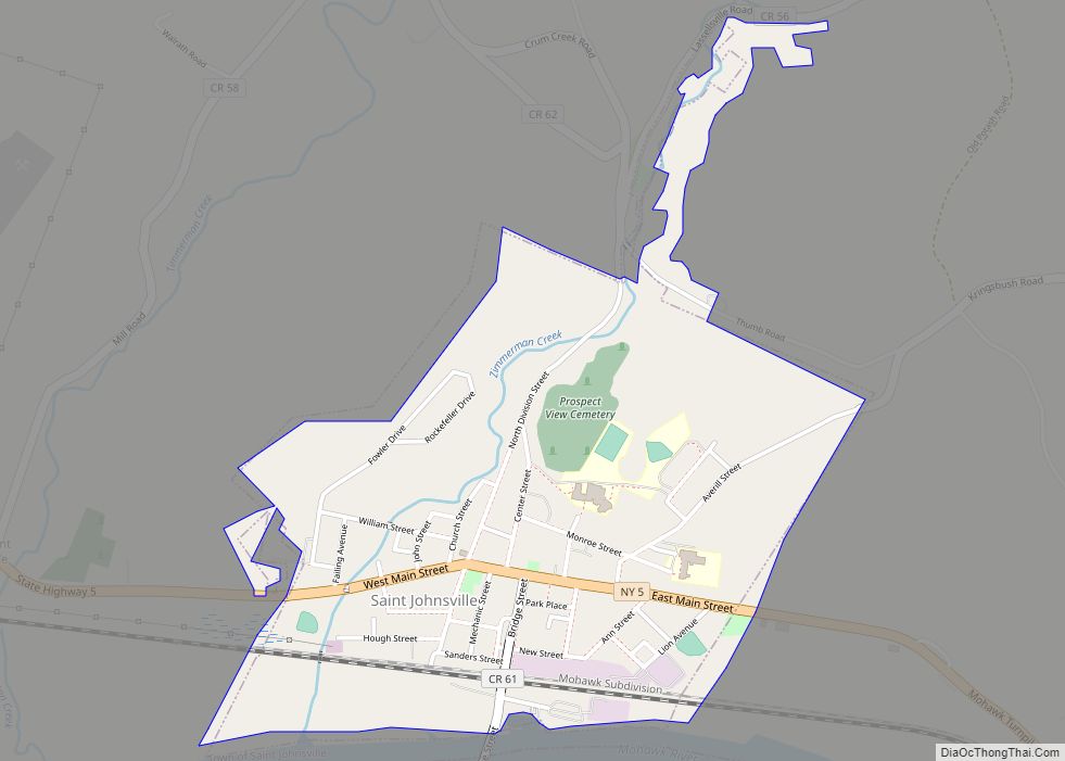 Map of St. Johnsville village