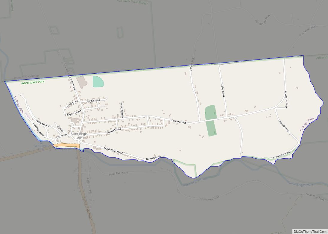 Map of St. Regis Falls CDP