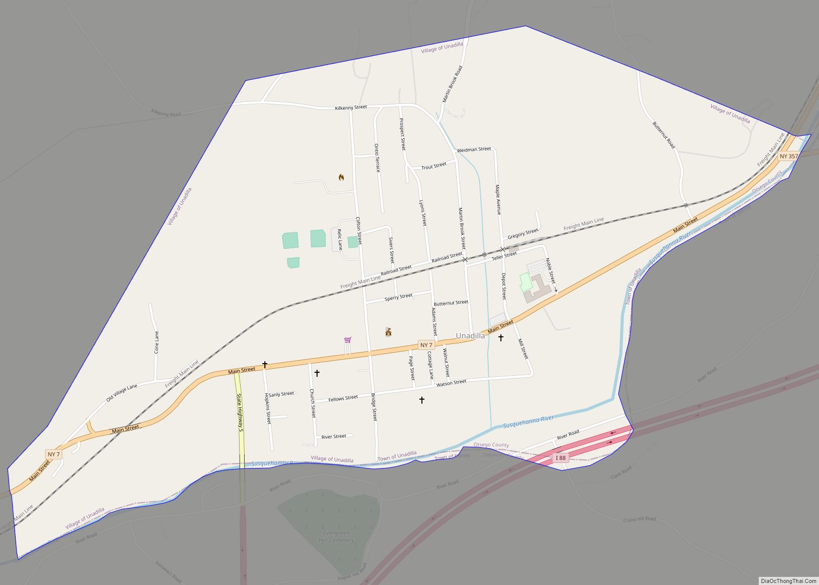 Map of Unadilla village, New York