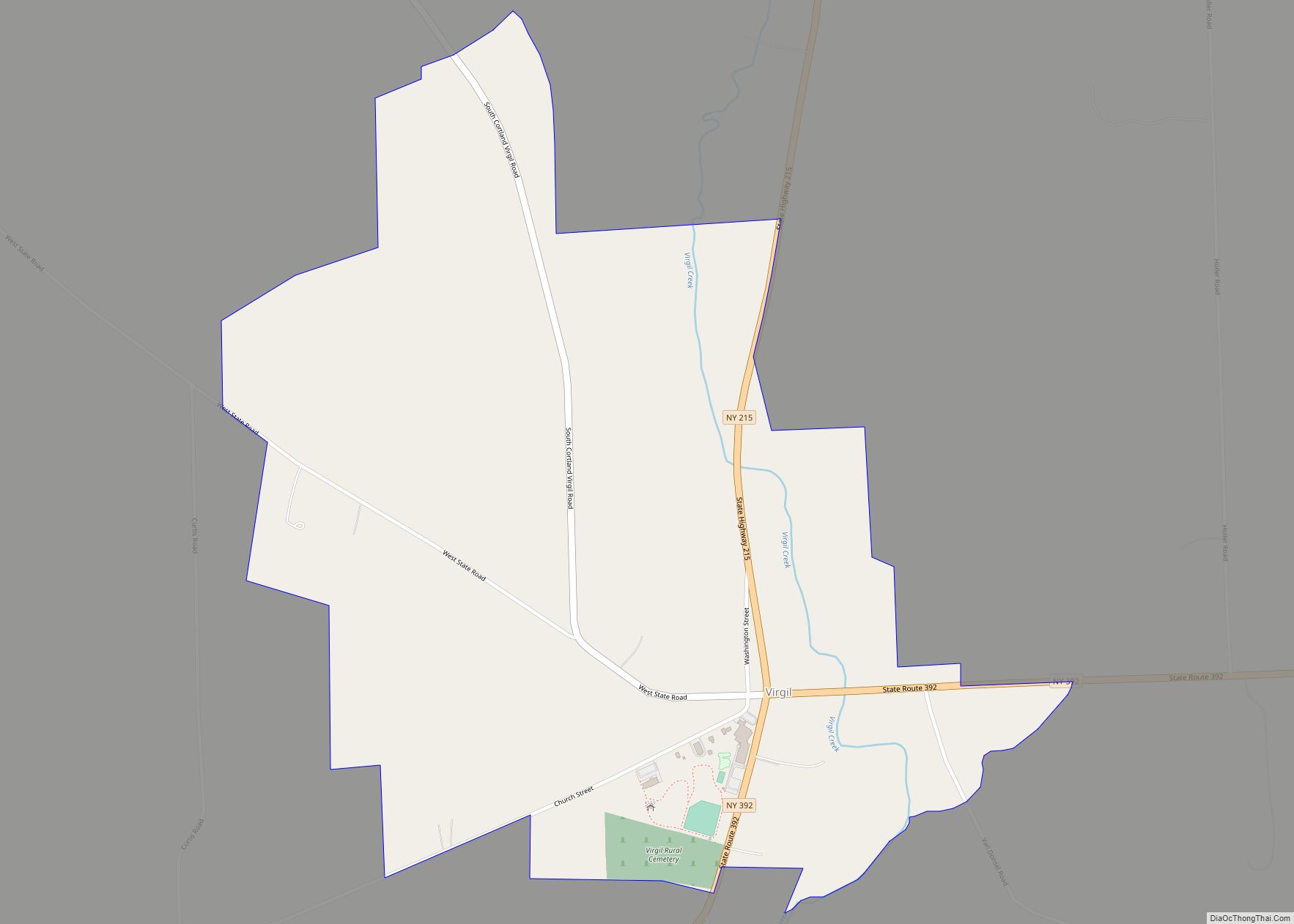 Map of Virgil CDP, New York