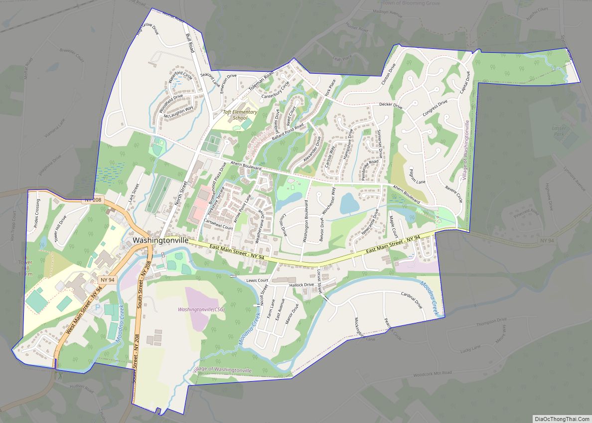 Map of Washingtonville village, New York