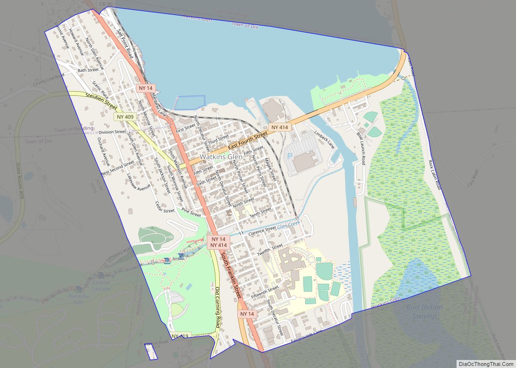 Map of Watkins Glen village