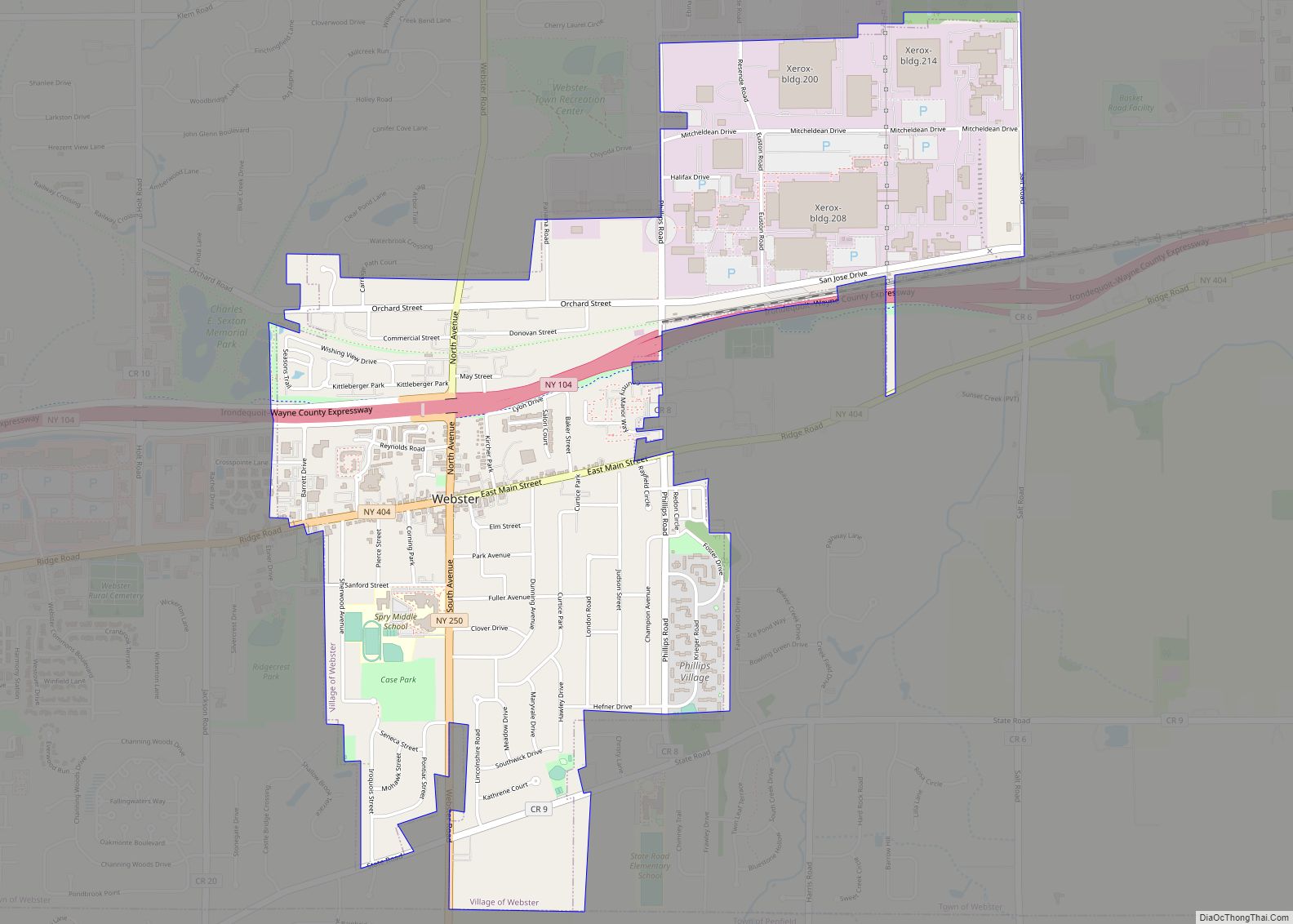 Map of Webster village, New York