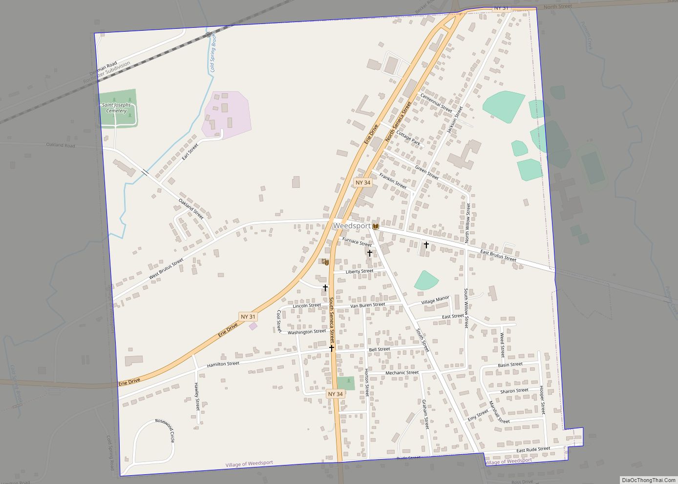 Map of Weedsport village