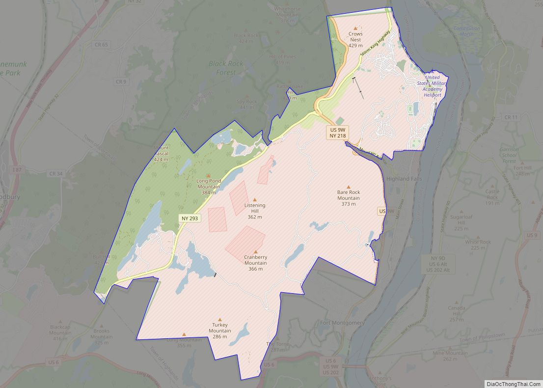 Map of West Point CDP, New York