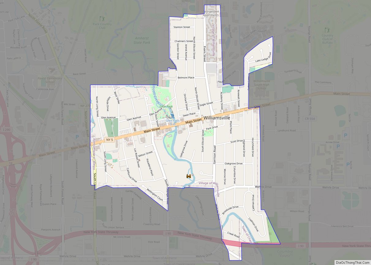 Map of Williamsville village, New York