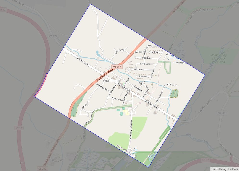 Map of Wurtsboro village