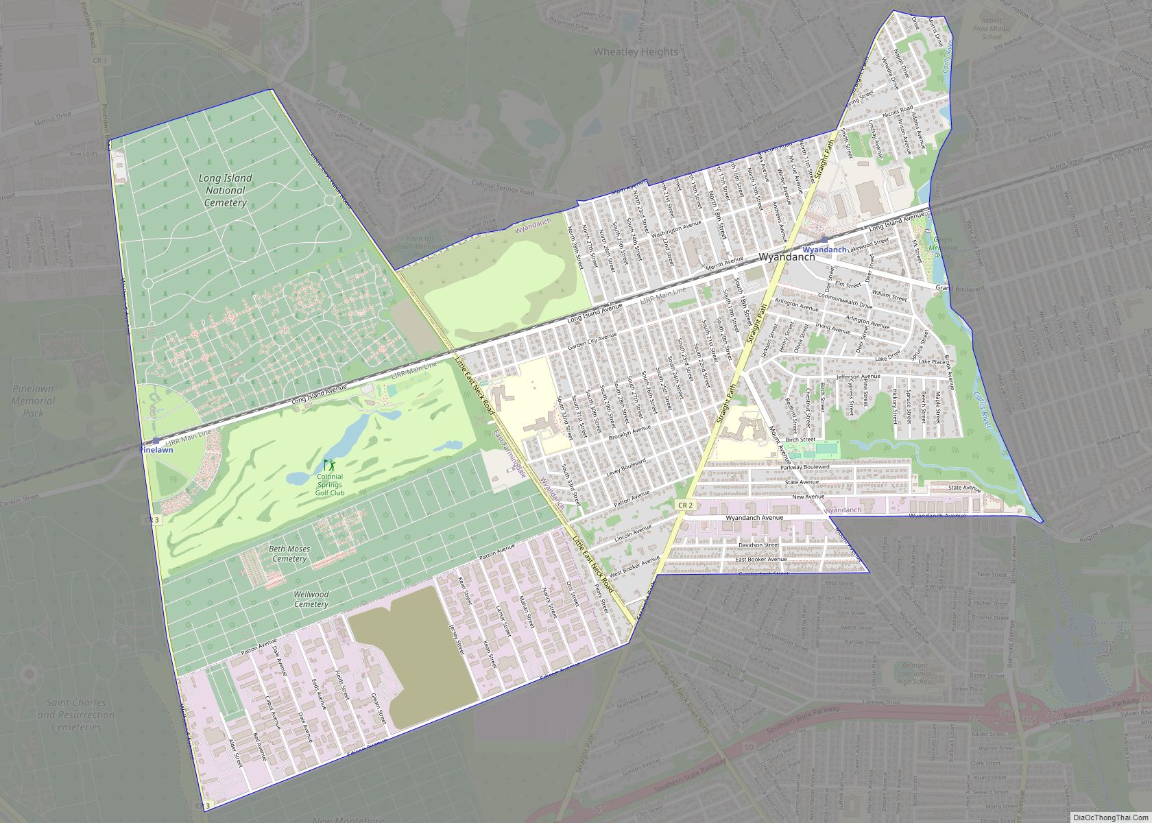 Map of Wyandanch CDP