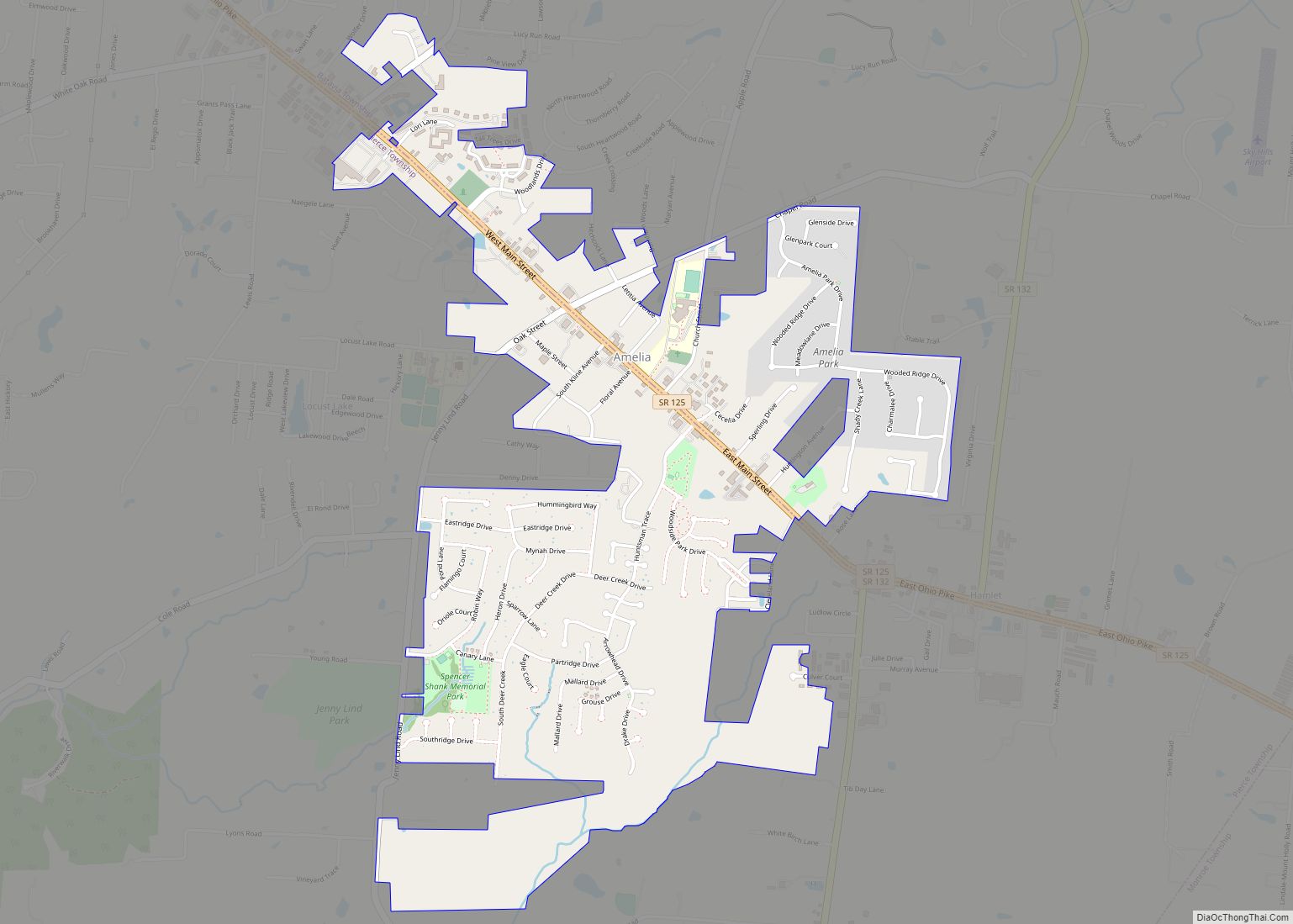 Map of Amelia village, Ohio