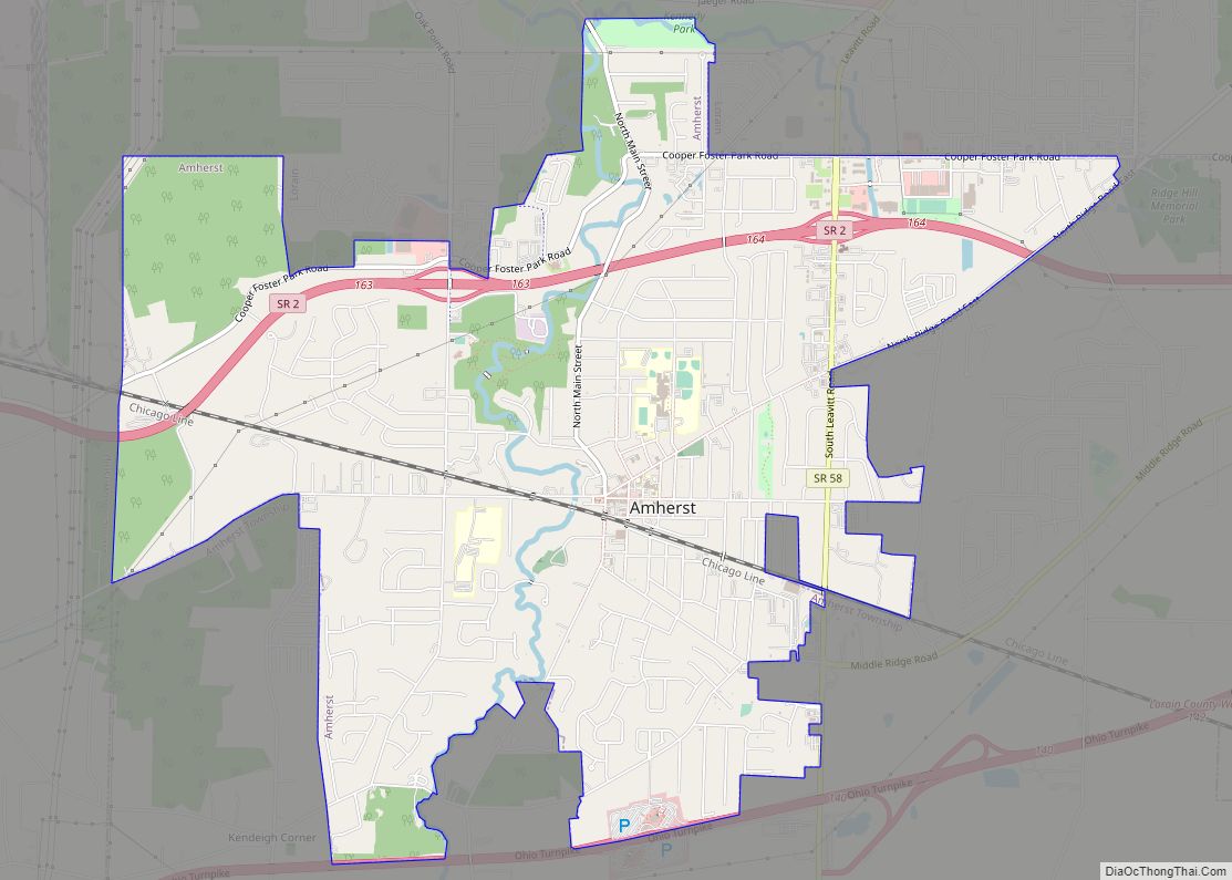 Map of Amherst city, Ohio