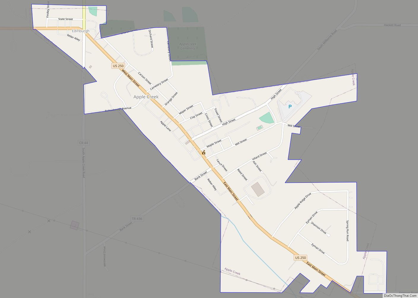 Map of Apple Creek village