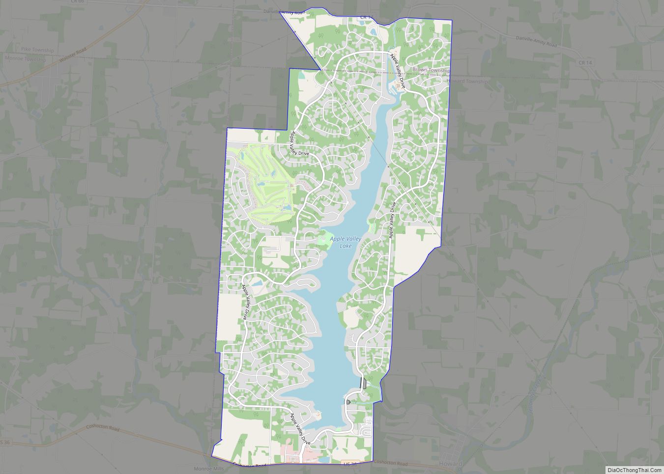 Map of Apple Valley CDP, Ohio
