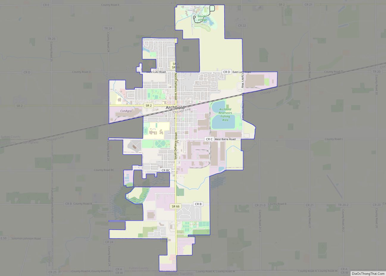 Map of Archbold village