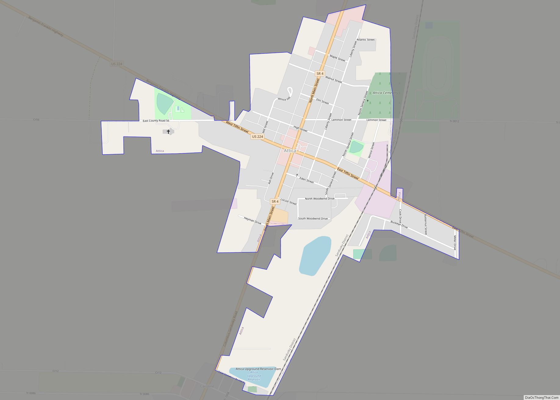 Map of Attica village, Ohio